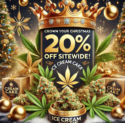 🎄 Crown Your Holiday with THCA Savings: 20% Off + New Ice Cream Cake Small Buds! 👑