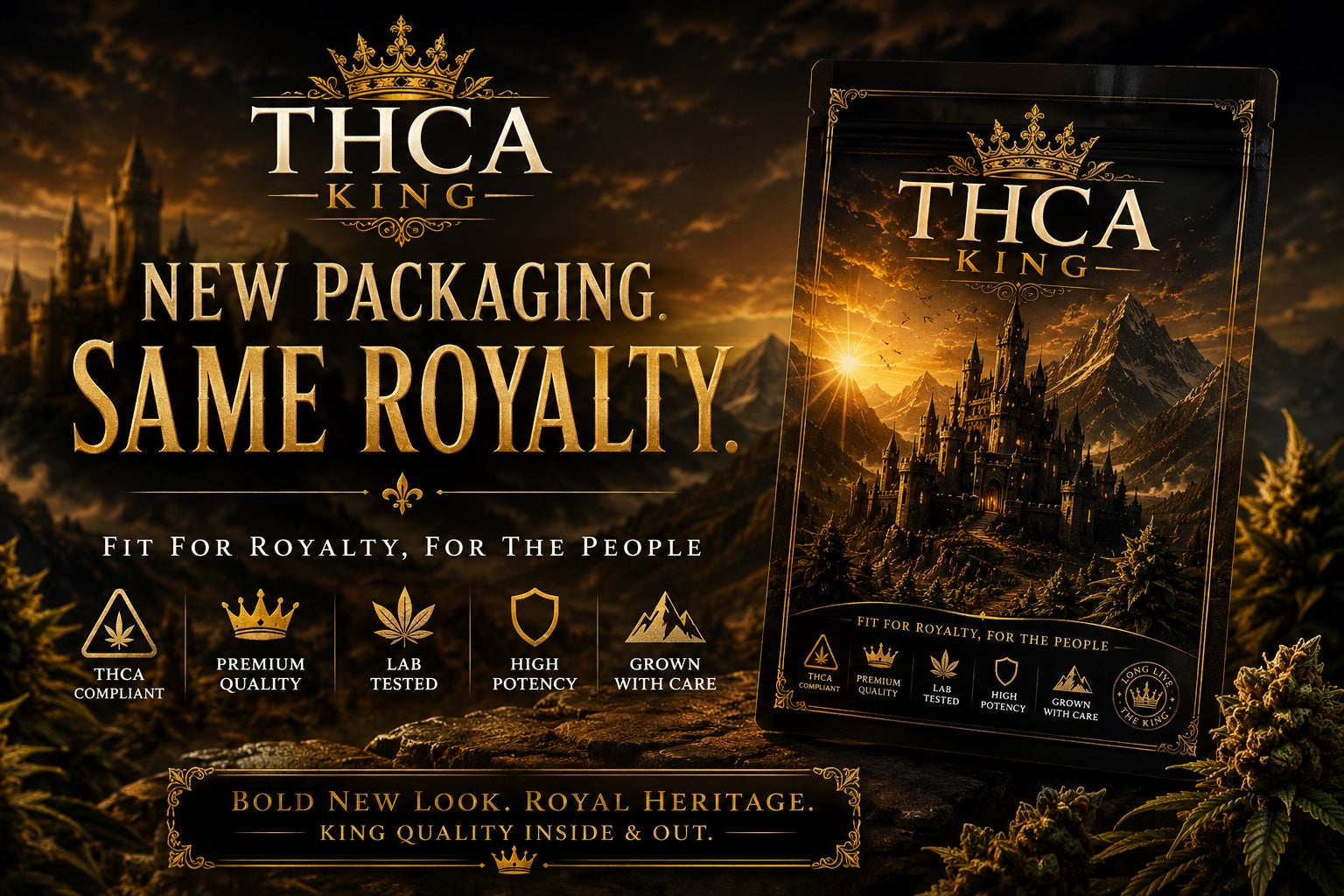 THCA King limited edition gold packaging